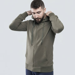 Light Full-Zip Hoodie Olive