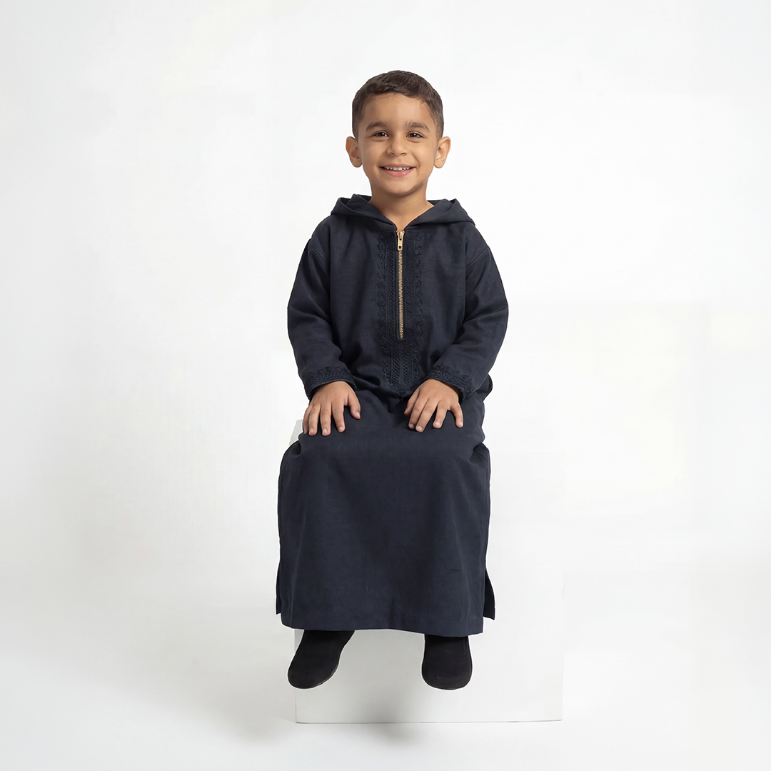 Kids Wool Thawb Midnight steel