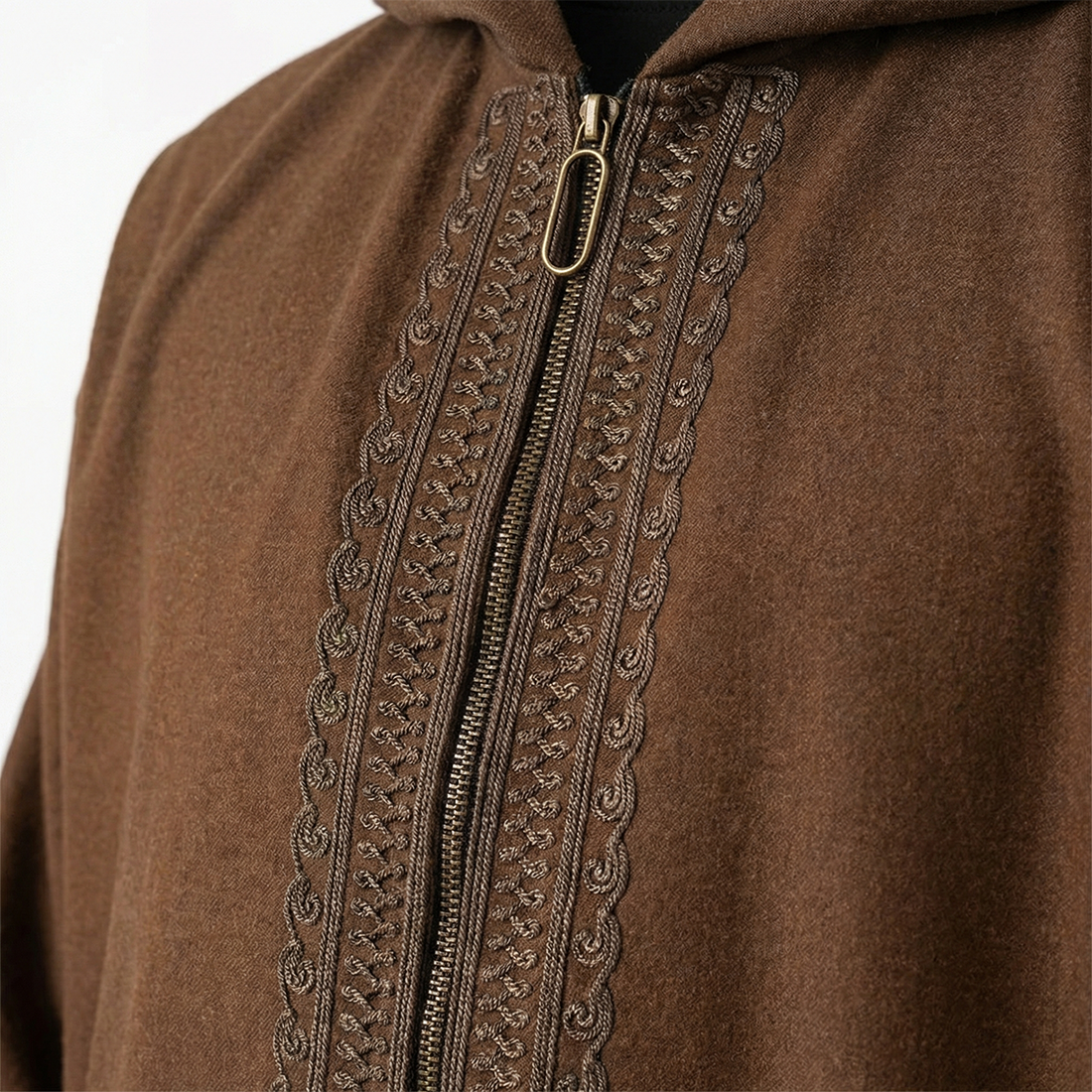 Wool Thawb Saddle Brown Secondary image