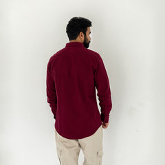 Plain Wool Shirt. Maroon