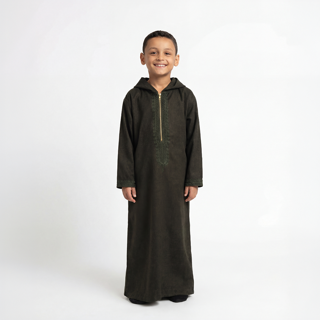Kids Wool Thawb Green Secondary image