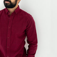 Plain Wool Shirt. Maroon