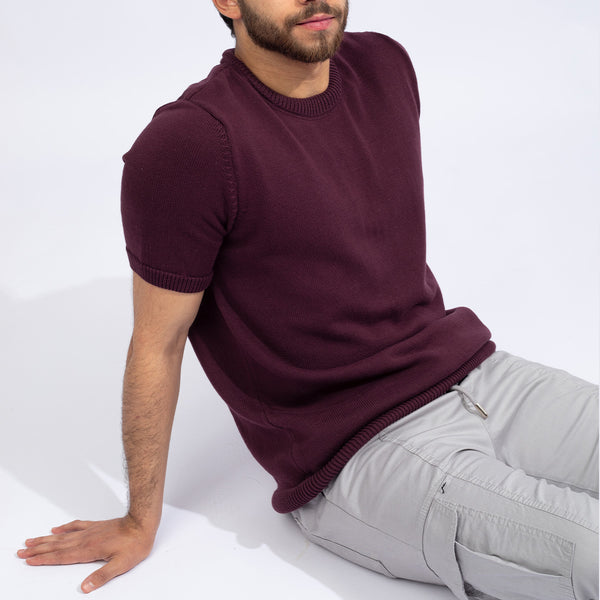 Knitted Crewneck Burgandy