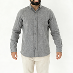 Plain Wool Shirt Iron Grey