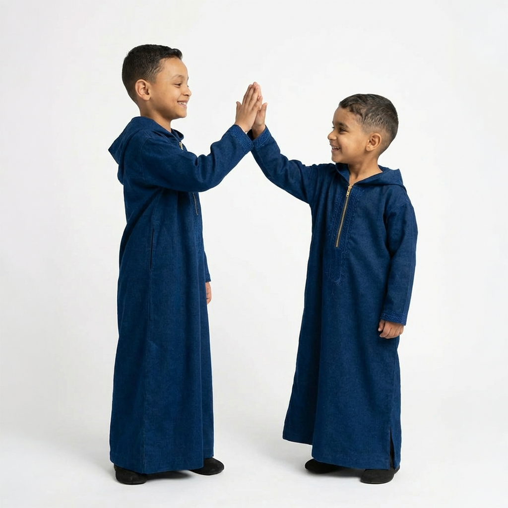 Kids Wool Thawb Navy Blue