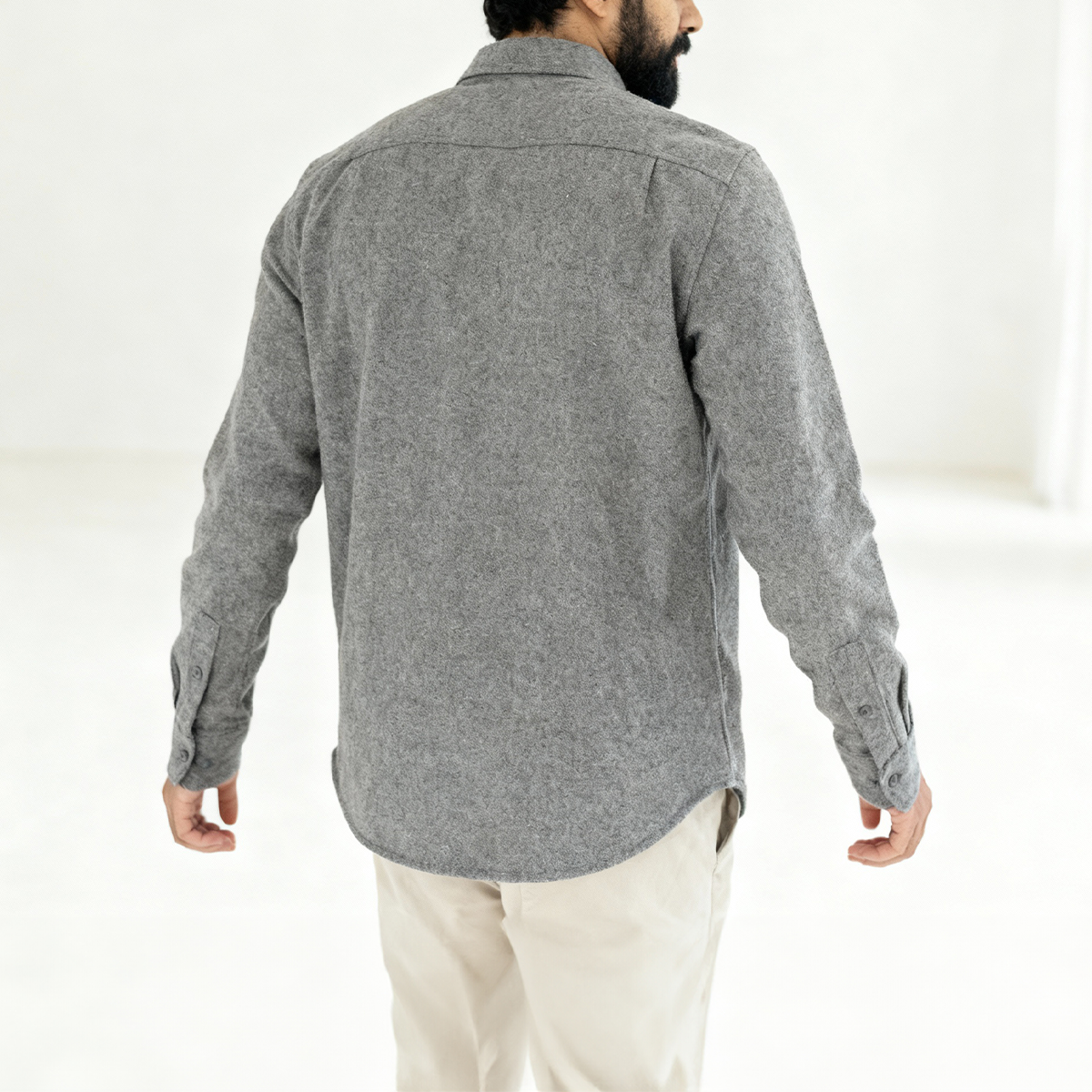 Plain Wool Shirt Iron Grey Secondary image