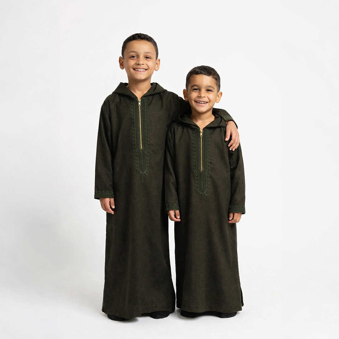 Kids Wool Thawb Green Main image