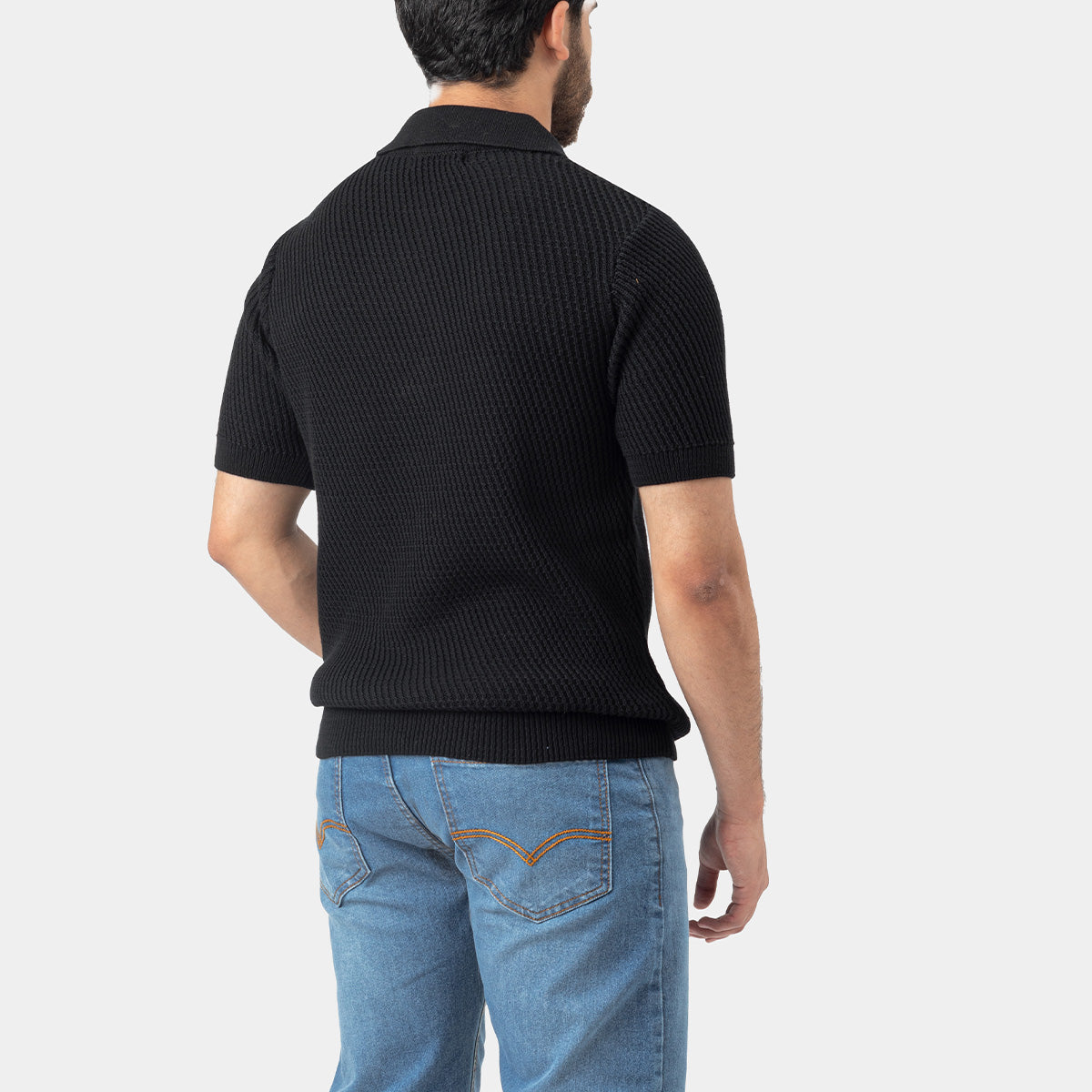Knitted Polo Shirt Black Secondary image