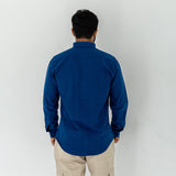 Plain Wool Shirt. VCola Blue