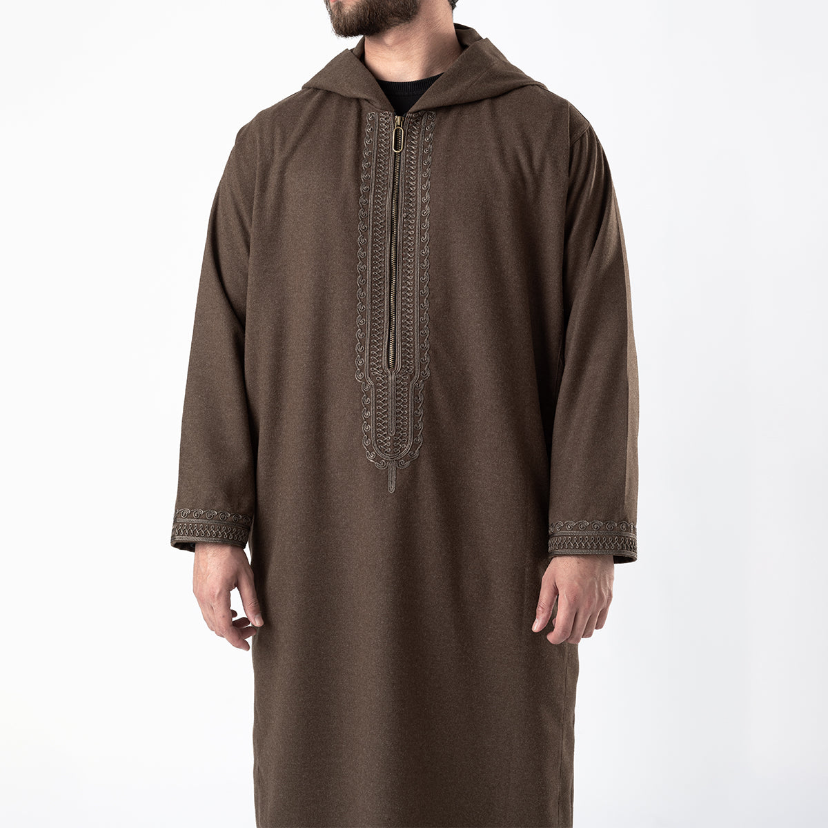 Wool Thawb Dark Brown