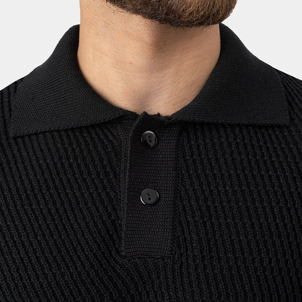 Knitted Polo Shirt Black