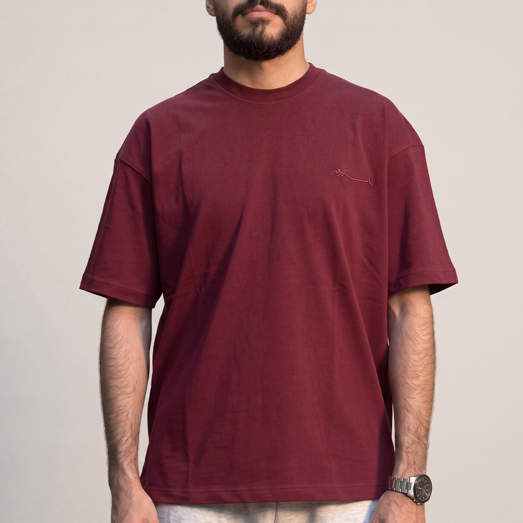 Crew-Neck SajdaFlap™️ Tee
 Maroon