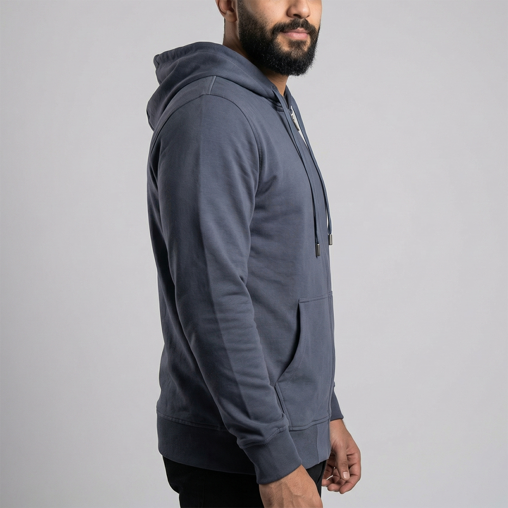Light Full-Zip Hoodie Iron Gray