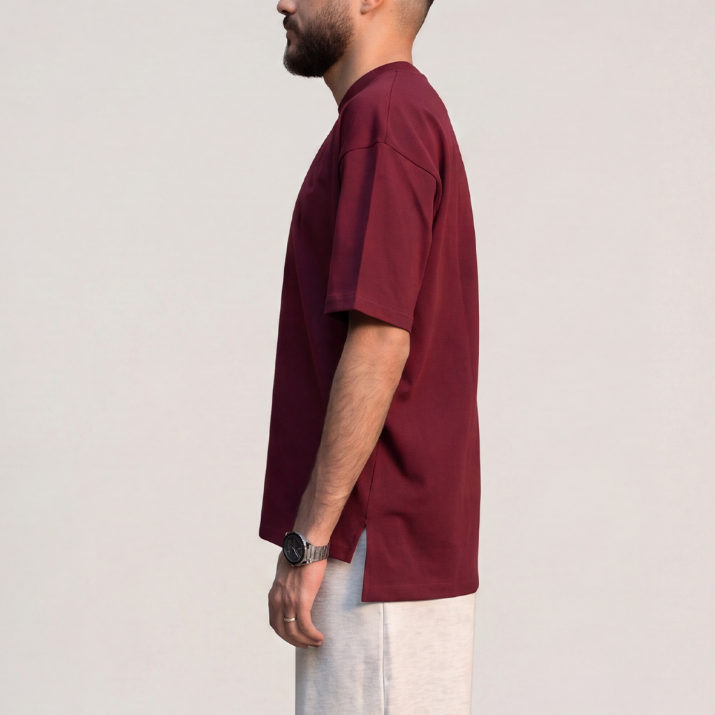 Crew-Neck SajdaFlap™️ Tee
 Maroon
