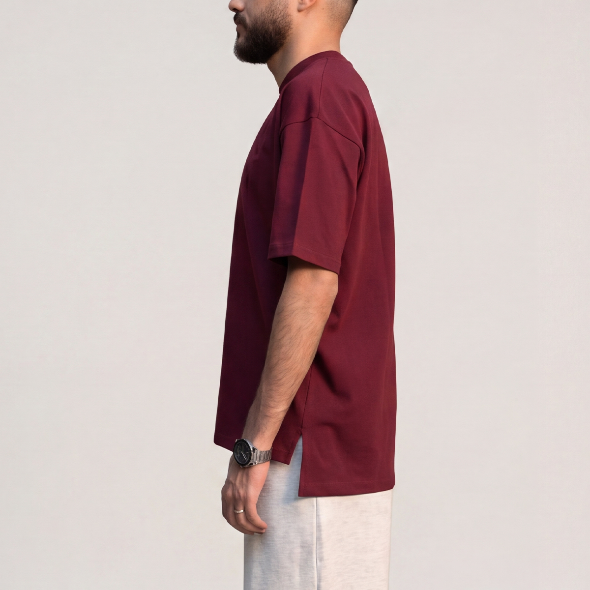 Crew-Neck SajdaFlap™️ Tee
 Maroon