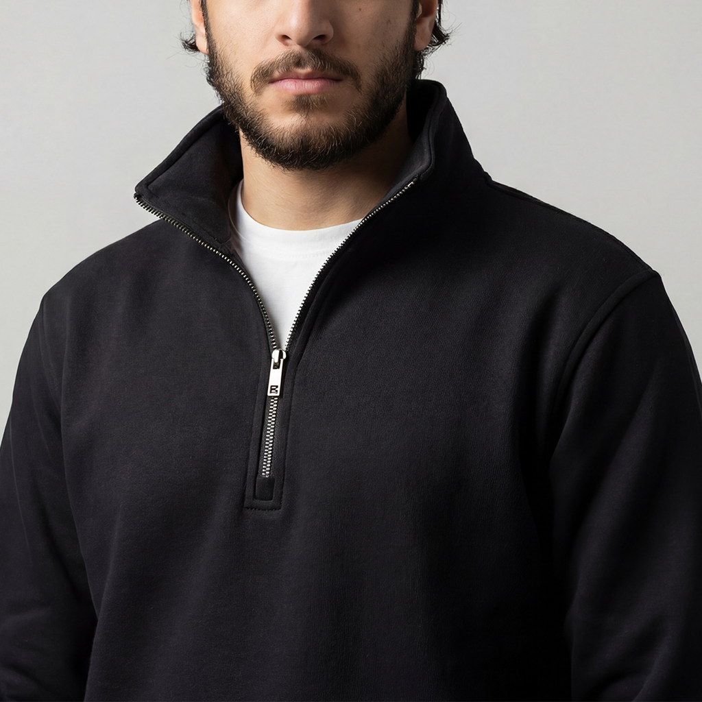 Black Quarter Zipper