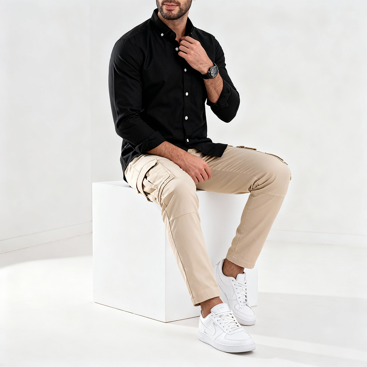 Plain Oxford Shirt Black