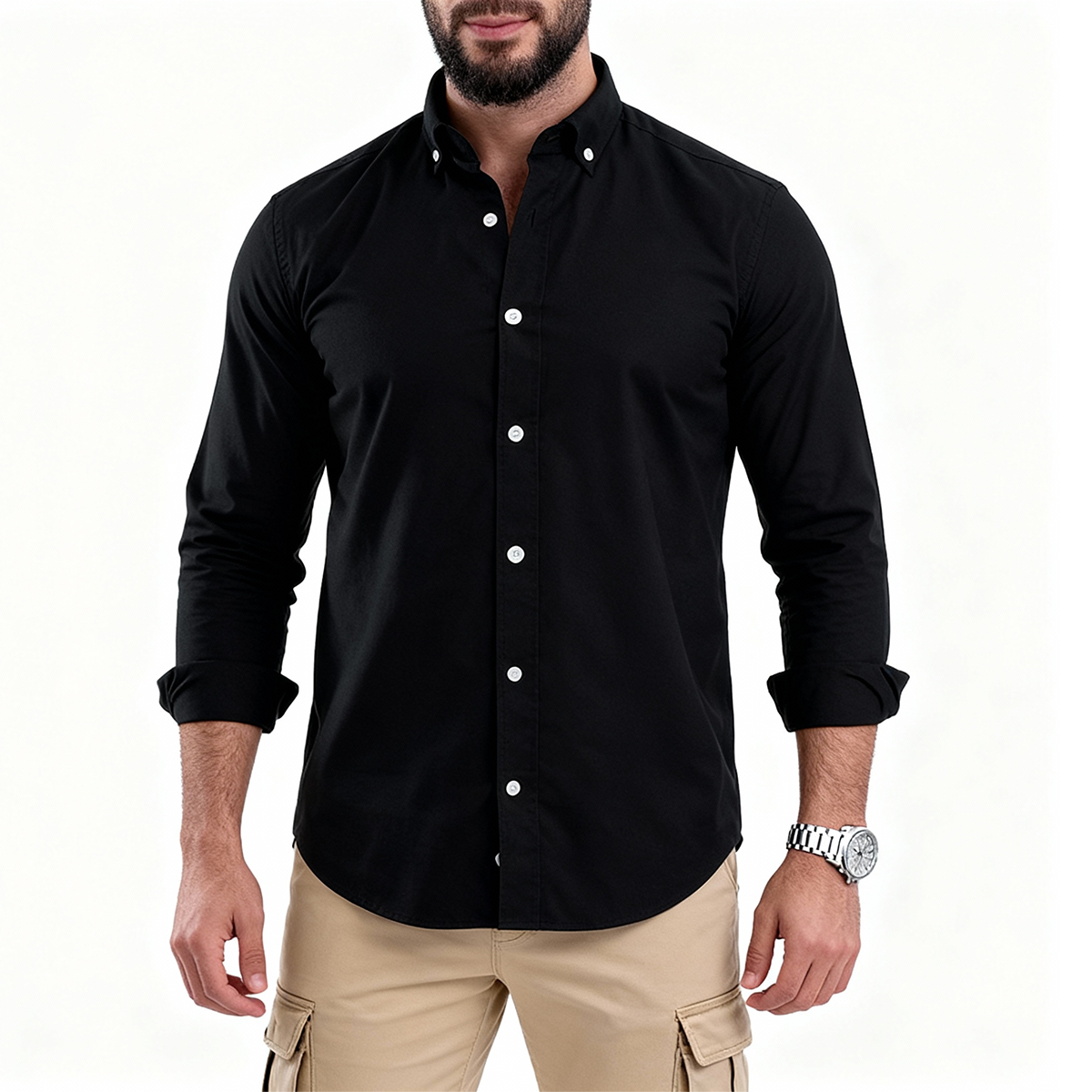 Plain Oxford Shirt Black