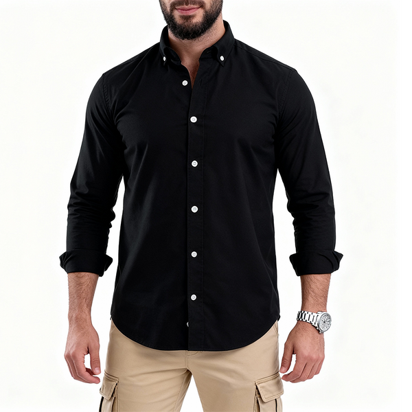 Plain Oxford Shirt Black
