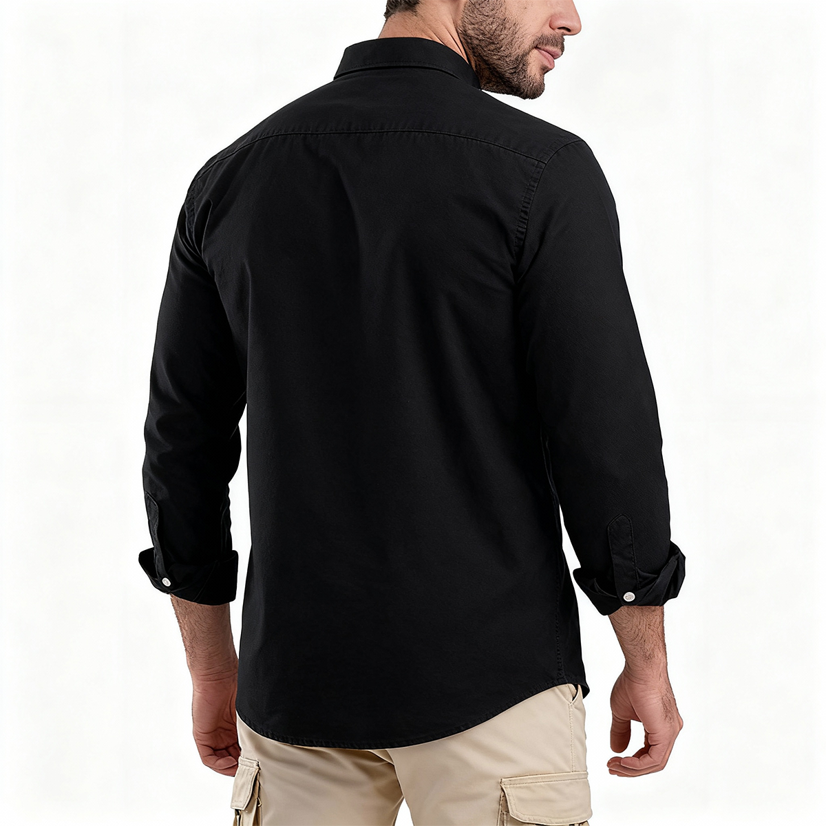 Plain Oxford Shirt Black Secondary image