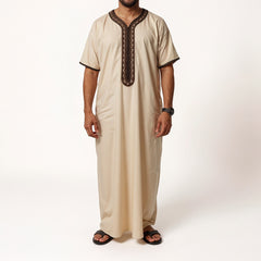 Moroccan Thobe Beige Tan