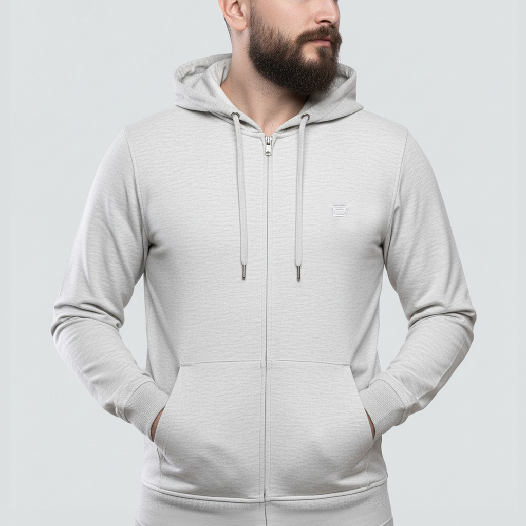 Light Full-Zip Hoodie Heather Gray