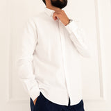 Plain Wool Shirt. White