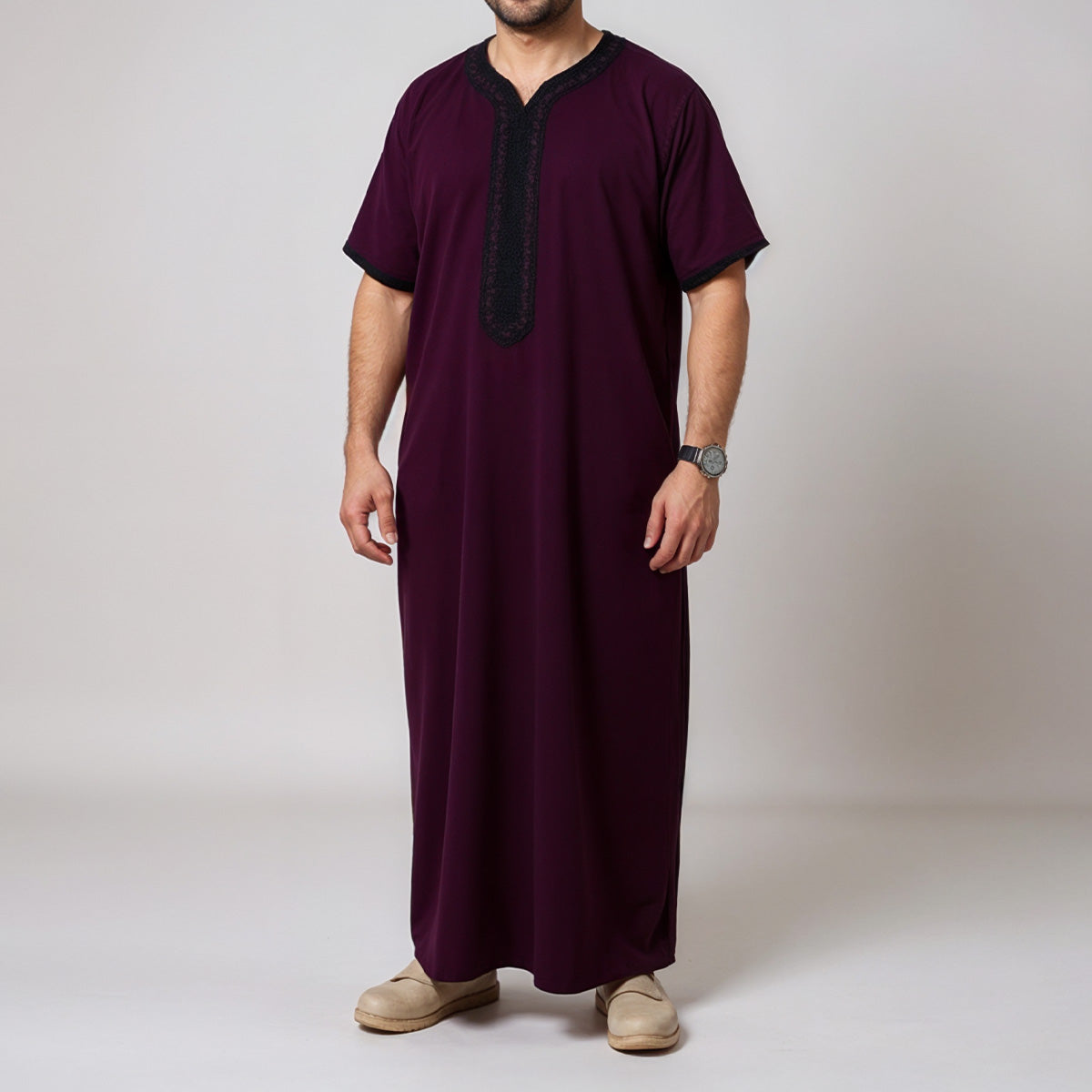 Moroccan Thobe Burgandy Main image
