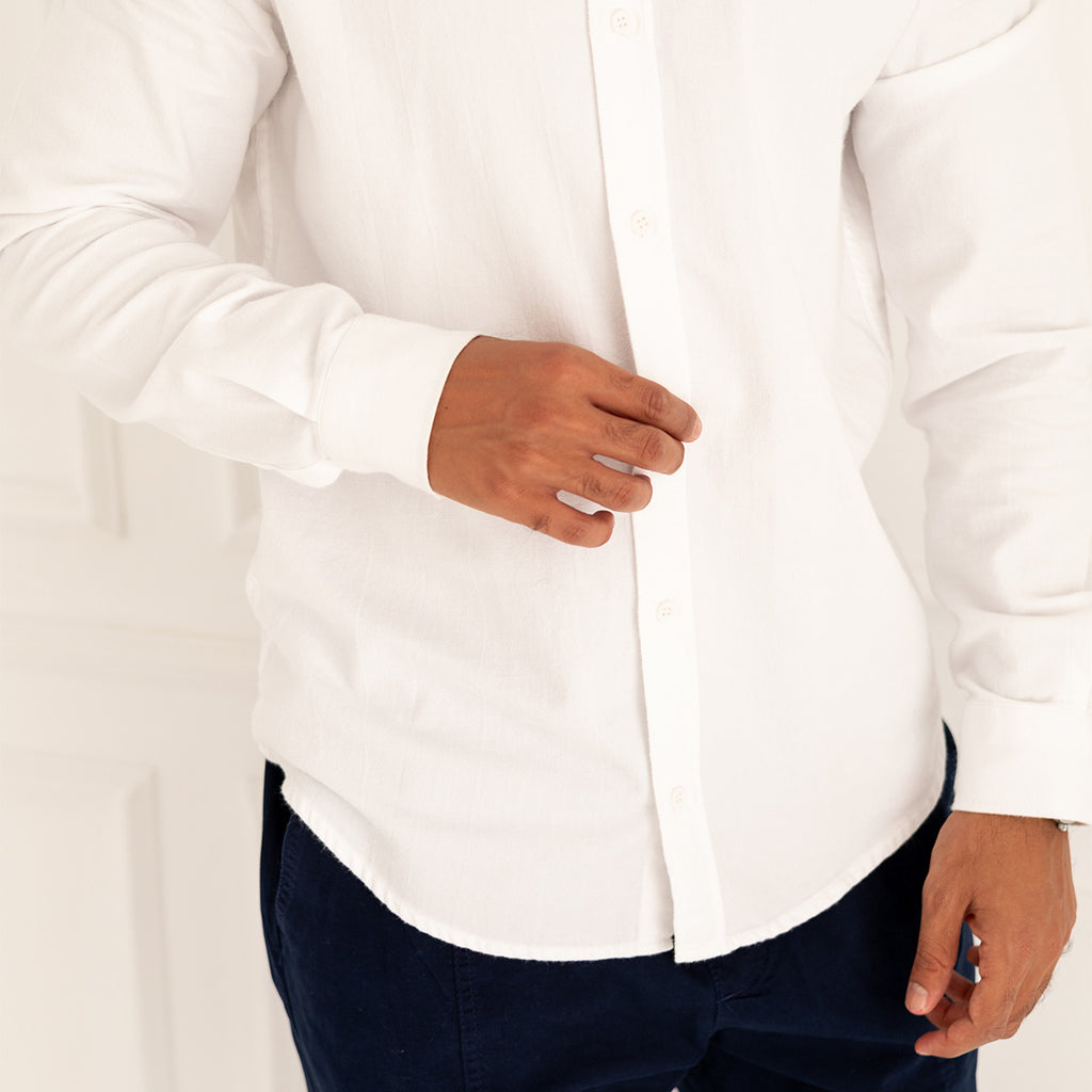 Plain Wool Shirt White