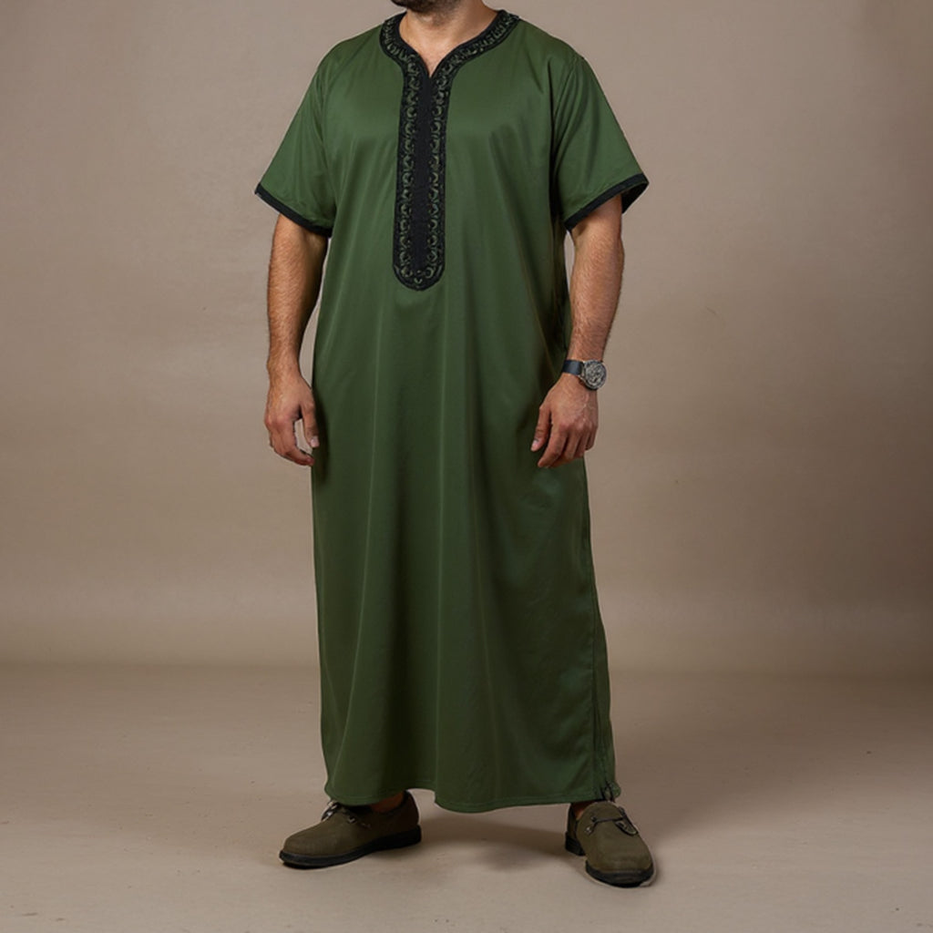 Moroccan Thobe Olive Green