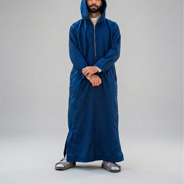 Wool Thawb Navy Blue