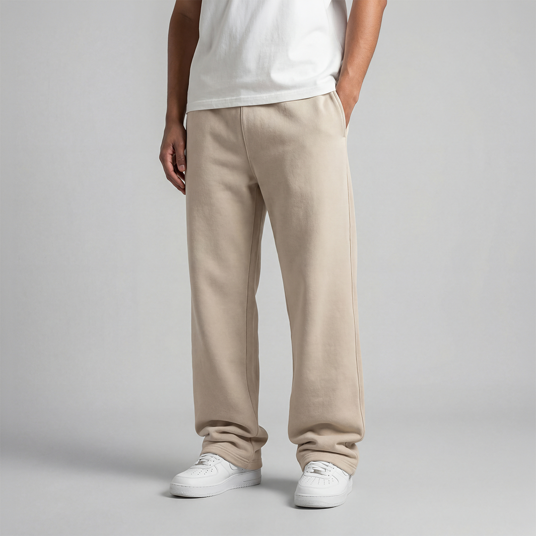 Wide-Leg Sweatpants Beige Main image