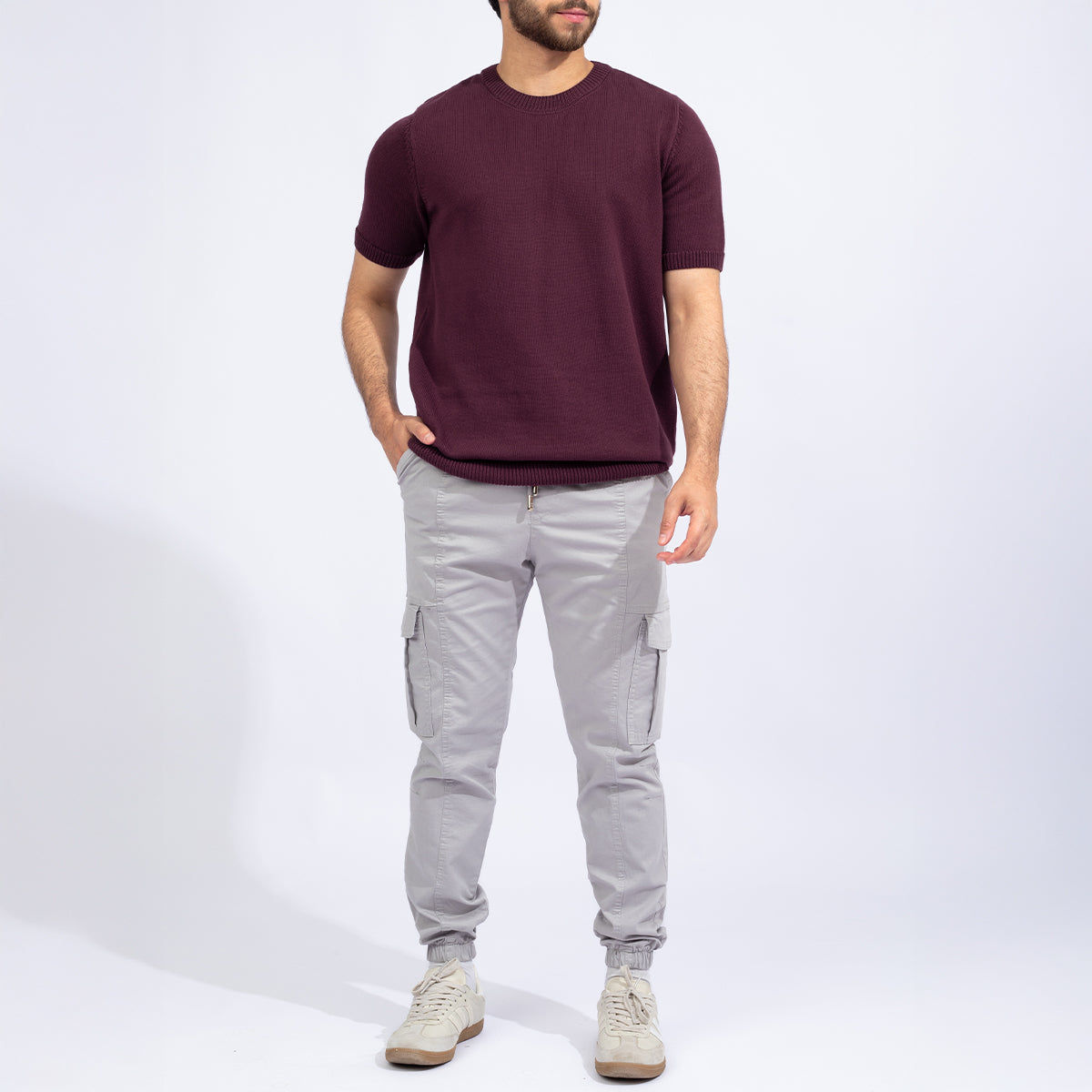 Knitted Crewneck Burgandy Secondary image