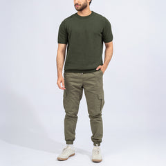 Knitted Crewneck. Olive Green