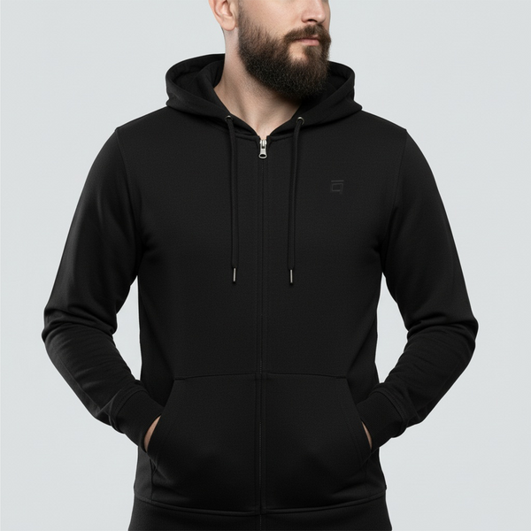 Light Full-Zip Hoodie Black
