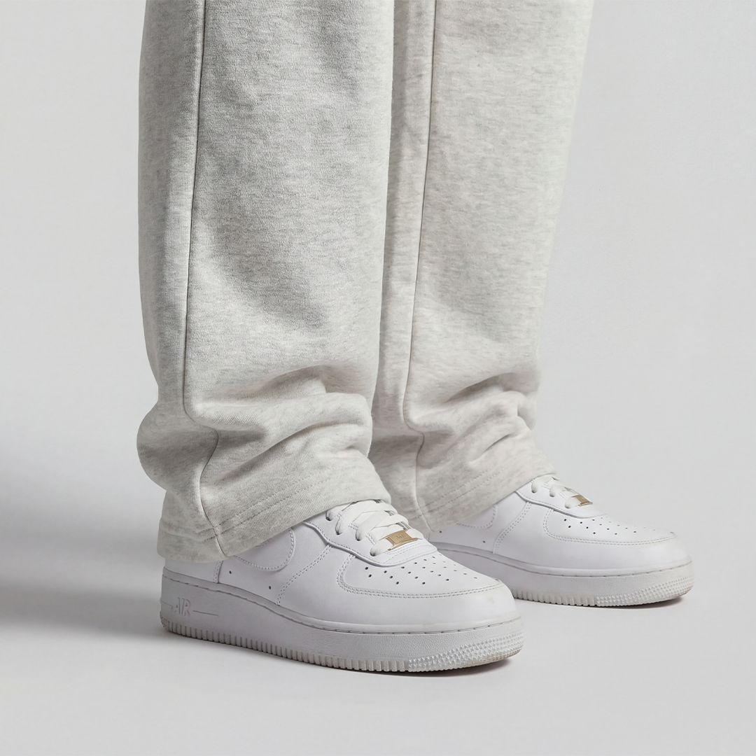 Wide-Leg Sweatpants Heather Gray