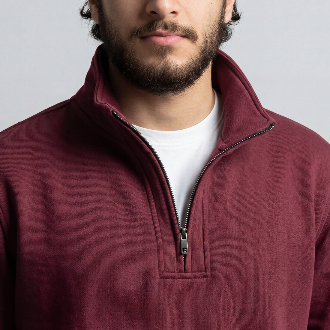 Maroon Quarter Zipper Main image