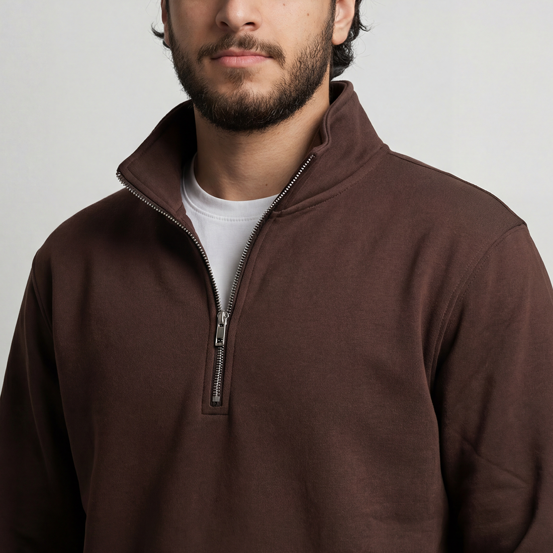 Brown Quarter Zipper Main image