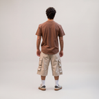Curved Slub Tee Brown