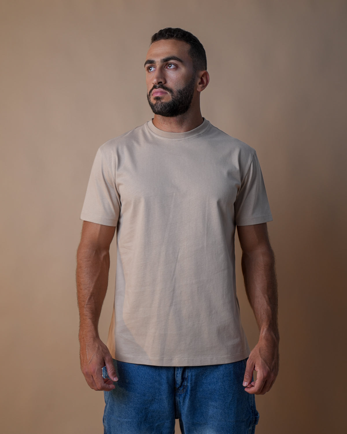 Basic Crewneck Tee Beige