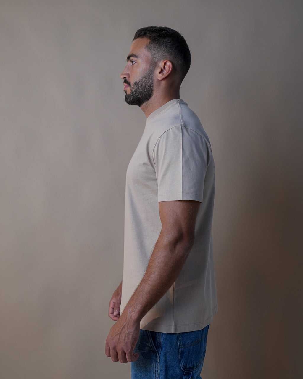 Basic Crewneck Tee Beige