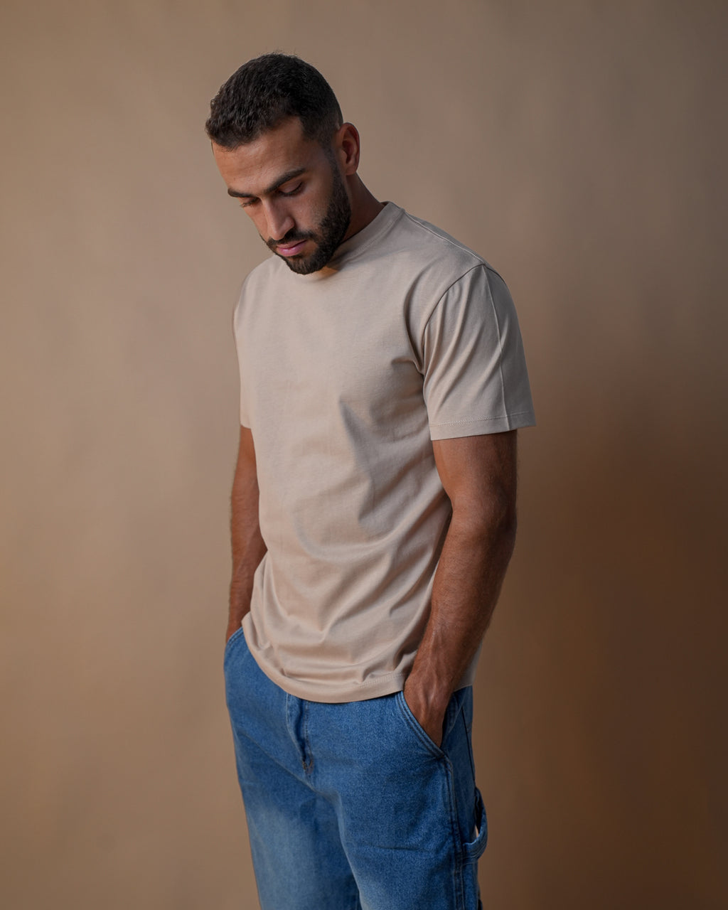 Basic Crewneck Tee Beige