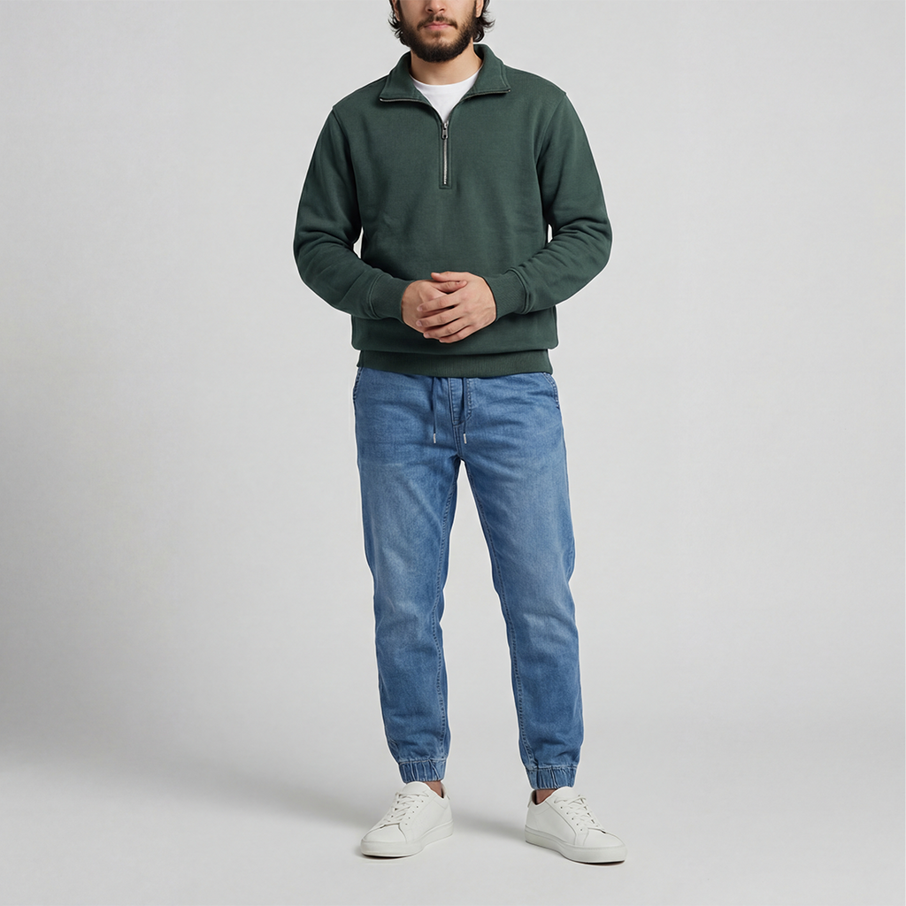 Green Quarter Zipper