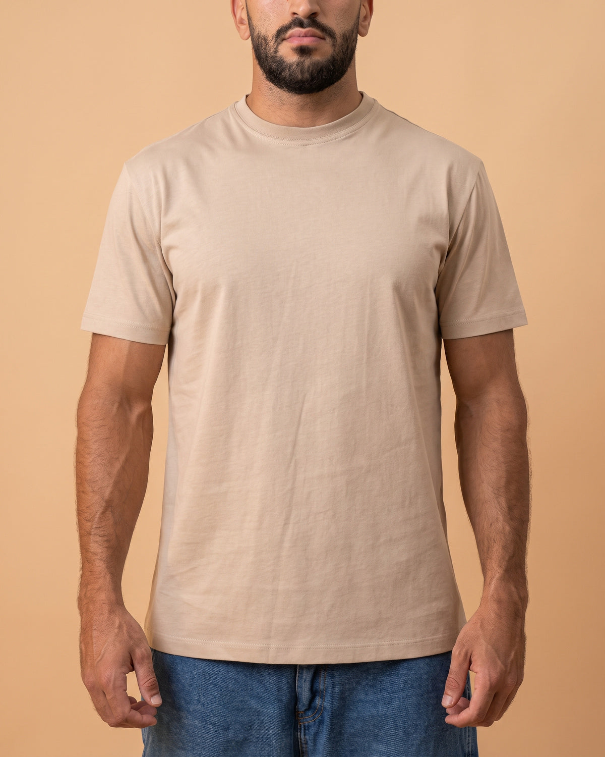 Basic Crewneck Tee Beige Main image