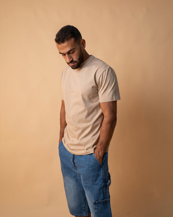 Basic Crewneck Tee Beige