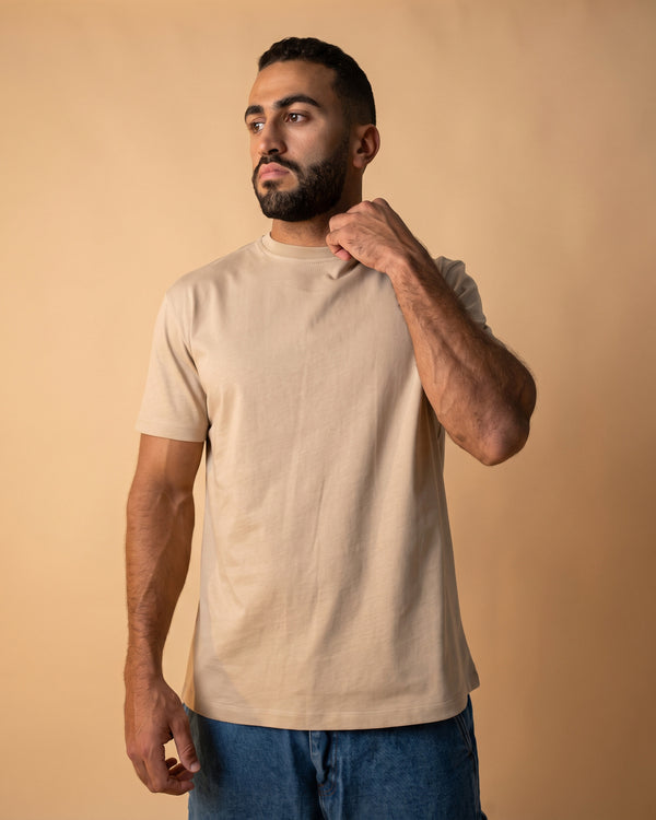 Basic Crewneck Tee Beige