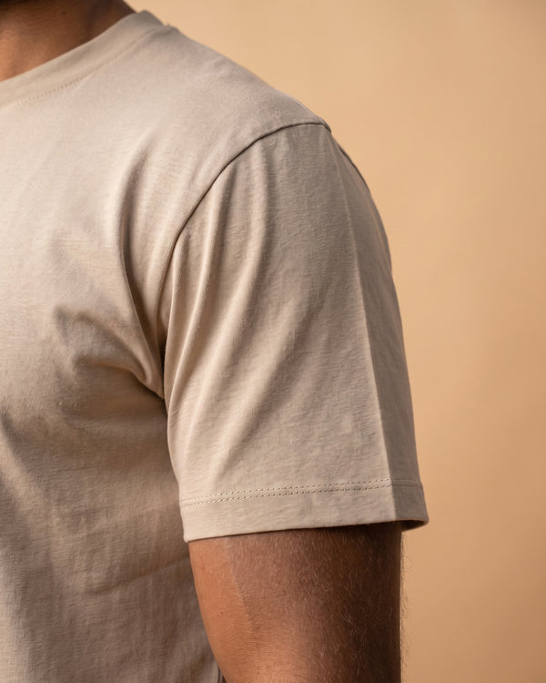 Basic Crewneck Tee Beige