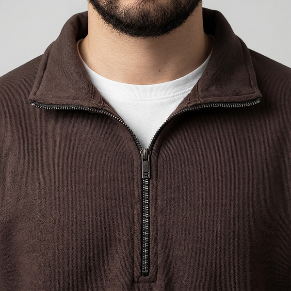 Brown Quarter Zipper