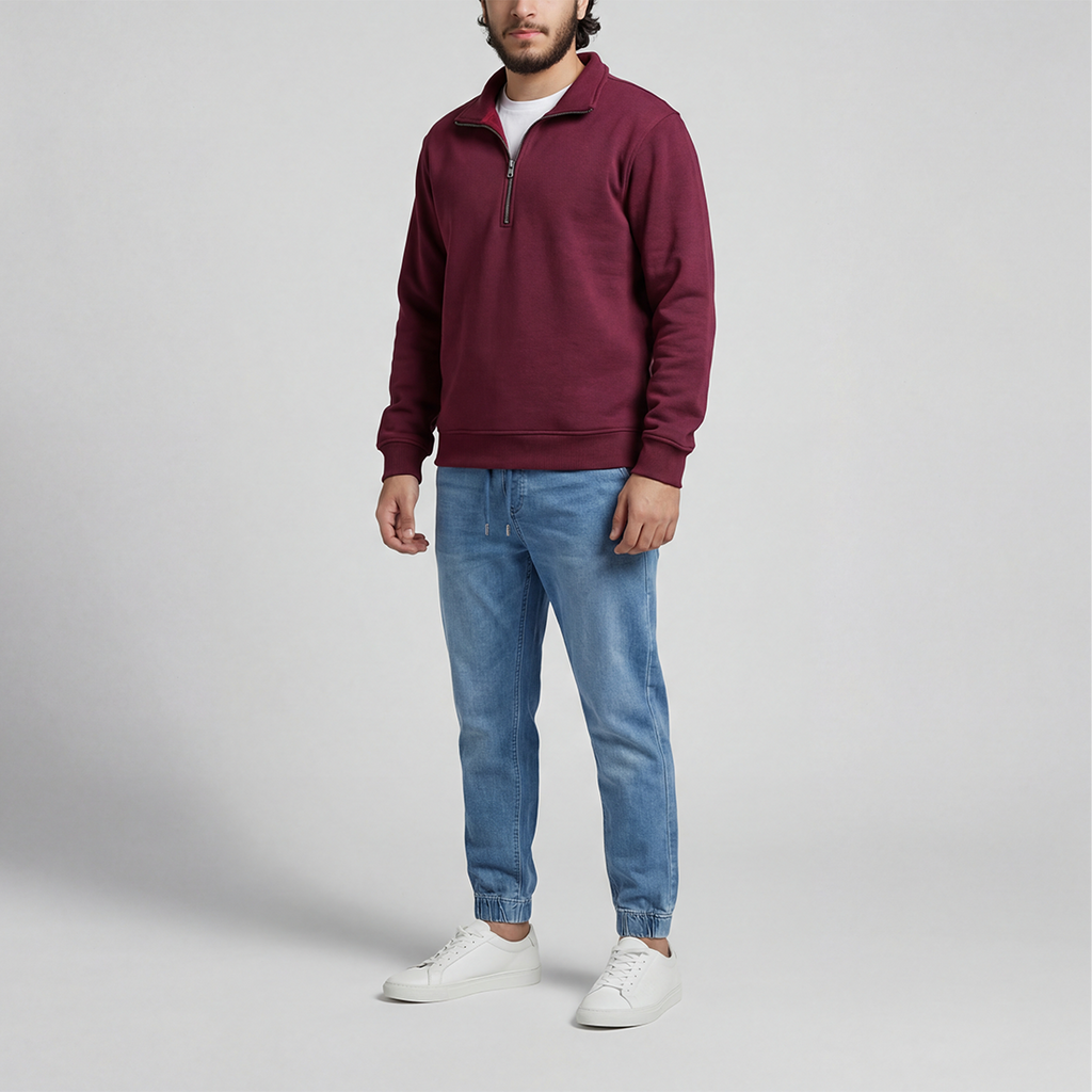 Maroon Quarter Zipper