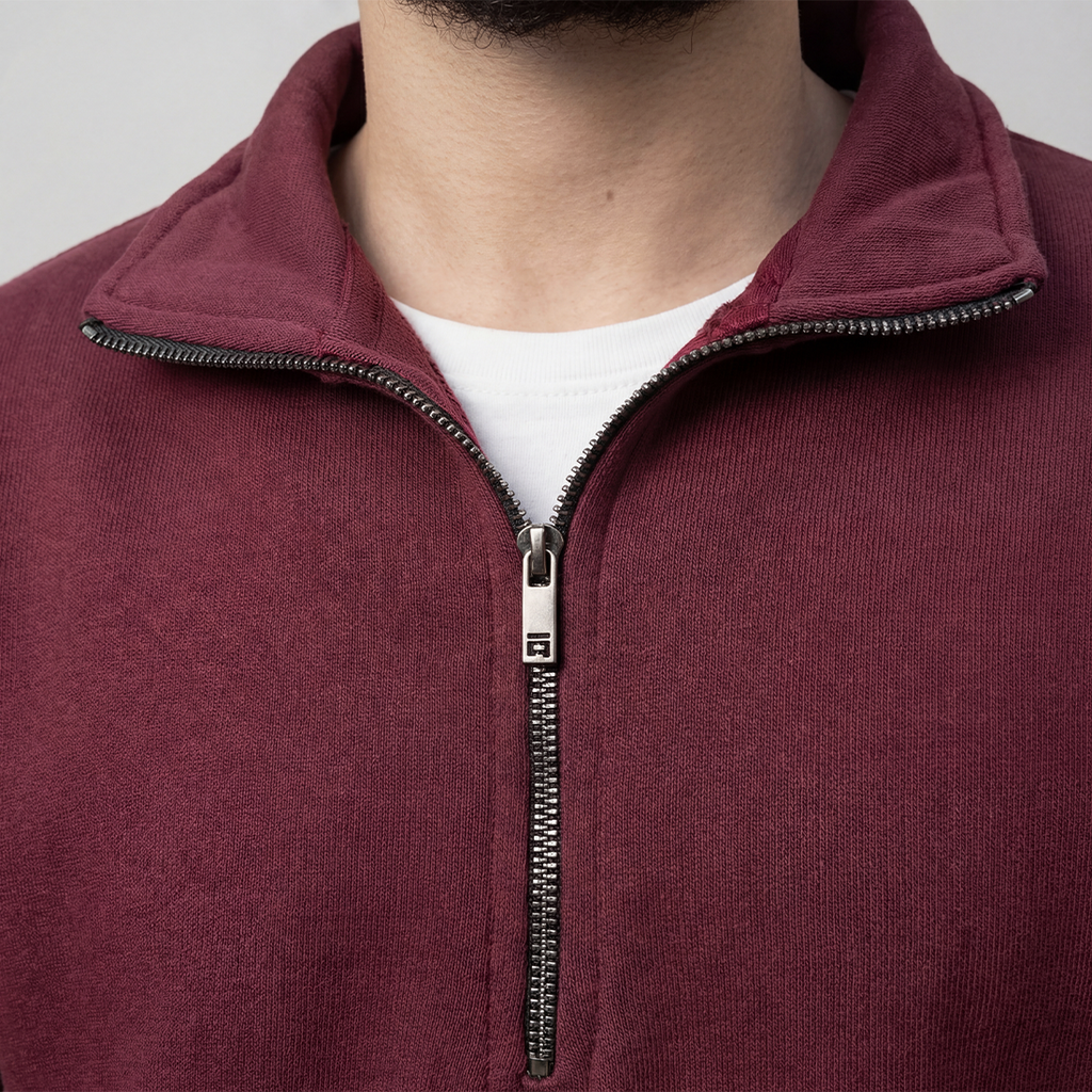 Maroon Quarter Zipper